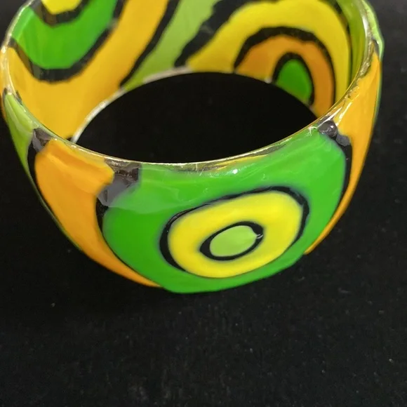 Vintage 90’s Geometric Bangle Bracelet - Picture 3 of 5
